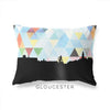 Gloucester Massachusetts geometric skyline - Pillow | Lumbar / LightSkyBlue - Geometric Skyline