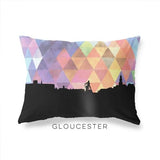 Gloucester Massachusetts geometric skyline - Pillow | Lumbar / RebeccaPurple - Geometric Skyline