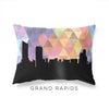Grand Rapids Michigan geometric skyline - Pillow | Lumbar / RebeccaPurple - Geometric Skyline