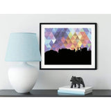 Green Bay Wisconsin geometric skyline - 5x7 Unframed Print / RebeccaPurple - Geometric Skyline