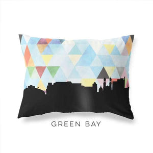 Green Bay Wisconsin geometric skyline - Pillow | Lumbar / LightSkyBlue - Geometric Skyline