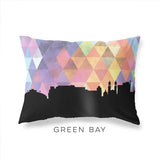 Green Bay Wisconsin geometric skyline - Pillow | Lumbar / RebeccaPurple - Geometric Skyline