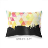 Green Bay Wisconsin geometric skyline - Pillow | Lumbar / Yellow - Geometric Skyline