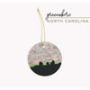 Greensboro North Carolina city skyline with vintage Greensboro map - City Map Skyline