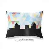 Greensboro North Carolina geometric skyline - Pillow | Lumbar / LightSkyBlue - Geometric Skyline
