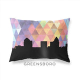 Greensboro North Carolina geometric skyline - Pillow | Lumbar / RebeccaPurple - Geometric Skyline