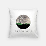 Greenville South Carolina city skyline with vintage Greenville map - City Map Skyline