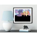 Greenville South Carolina geometric skyline - 5x7 Unframed Print / RebeccaPurple - Geometric Skyline