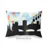 Grenoble France geometric skyline - Pillow | Lumbar / LightSkyBlue - Geometric Skyline