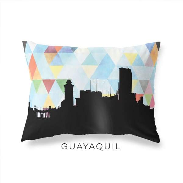 Guayaquil Ecuador geometric skyline - Pillow | Lumbar / LightSkyBlue - Geometric Skyline
