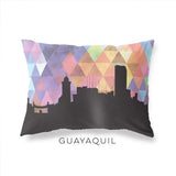 Guayaquil Ecuador geometric skyline - Pillow | Lumbar / RebeccaPurple - Geometric Skyline