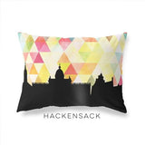 Hackensack New Jersey geometric skyline - Pillow | Lumbar / Yellow - Geometric Skyline