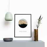 Halifax Nova Scotia city skyline with vintage Halifax map - City Map Skyline