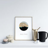 Halifax Nova Scotia city skyline with vintage Halifax map - City Map Skyline