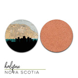 Halifax Nova Scotia city skyline with vintage Halifax map - City Map Skyline