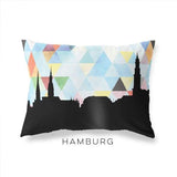Hamburg Germany geometric skyline - Pillow | Lumbar / LightSkyBlue - Geometric Skyline