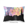 Hamburg Germany geometric skyline - Pillow | Lumbar / RebeccaPurple - Geometric Skyline