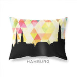 Hamburg Germany geometric skyline - Pillow | Lumbar / Yellow - Geometric Skyline