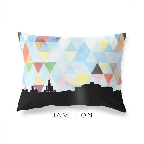 Hamilton New Zealand geometric skyline - Pillow | Lumbar / LightSkyBlue - Geometric Skyline