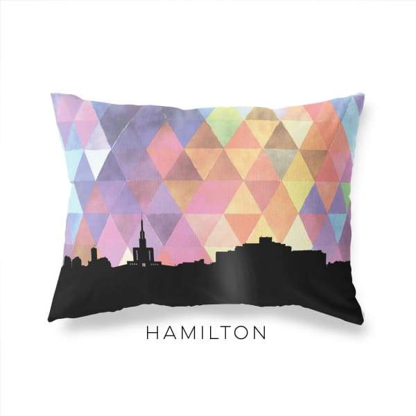 Hamilton New Zealand geometric skyline - Pillow | Lumbar / RebeccaPurple - Geometric Skyline