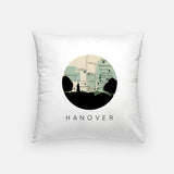 Hanover New Hampshire city skyline with vintage Hanover map - Pillow | Square - City Map Skyline
