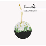 Hapeville Georgia city skyline with vintage Hapeville map - Ornament - City Map Skyline