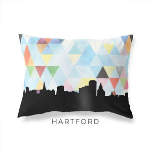 Hartford Connecticut geometric skyline - Pillow | Lumbar / LightSkyBlue - Geometric Skyline