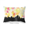 Hartford Connecticut geometric skyline - Pillow | Lumbar / Yellow - Geometric Skyline