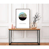 Havana Cuba city skyline with vintage Havana map - City Map Skyline