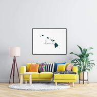 Hawaii ’home’ state silhouette - 5x7 Unframed Print / DarkSlateGray - Home Silhouette