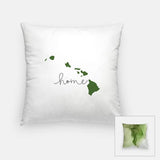 Hawaii ’home’ state silhouette - Pillow | Square / DarkGreen - Home Silhouette