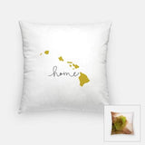 Hawaii ’home’ state silhouette - Pillow | Square / GoldenRod - Home Silhouette