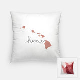 Hawaii ’home’ state silhouette - Pillow | Square / RosyBrown - Home Silhouette