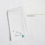 Hawaii ’home’ state silhouette - Tea Towel / DarkSlateGray - Home Silhouette