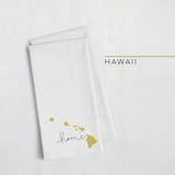 Hawaii ’home’ state silhouette - Tea Towel / GoldenRod - Home Silhouette