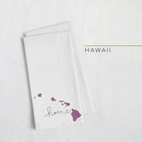 Hawaii ’home’ state silhouette - Tea Towel / Purple - Home Silhouette