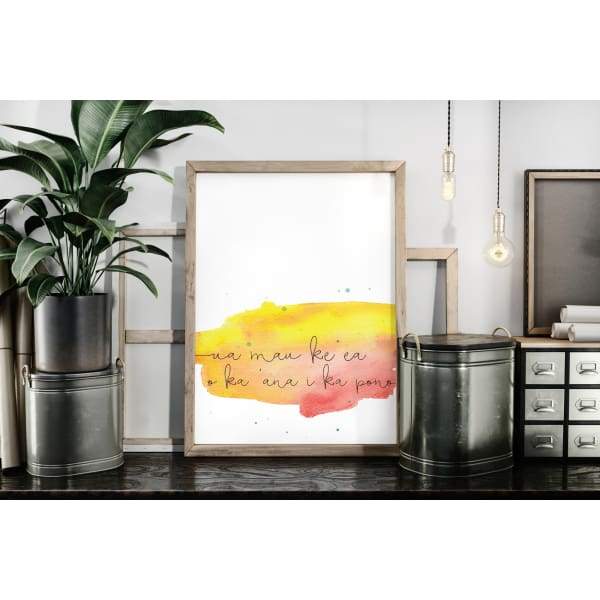 Hawaii state motto - 5x7 Unframed Print - State Motto