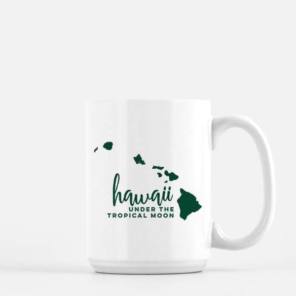 Hawaii State Song | Under the Tropical Moon - Mug | 15 oz / DarkGreen - State Song
