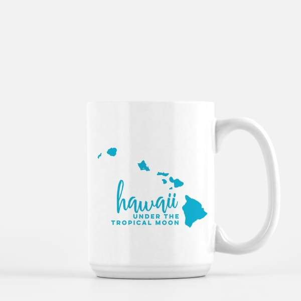 Hawaii State Song | Under the Tropical Moon - Mug | 15 oz / DeepSkyBlue - State Song