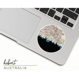 Hobart Australia city skyline with vintage Hobart map - Sticker - City Map Skyline