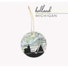 Holland Michigan city skyline with vintage Holland map - Ornament - City Map Skyline