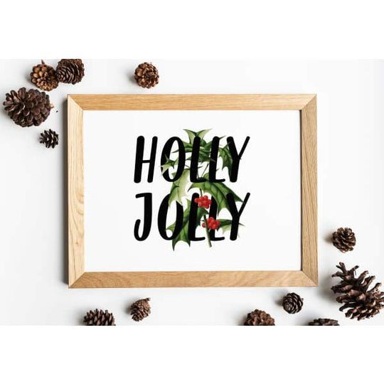 Holly Jolly | botanical Christmas design - 5x7 Unframed Print - Botanical Christmas