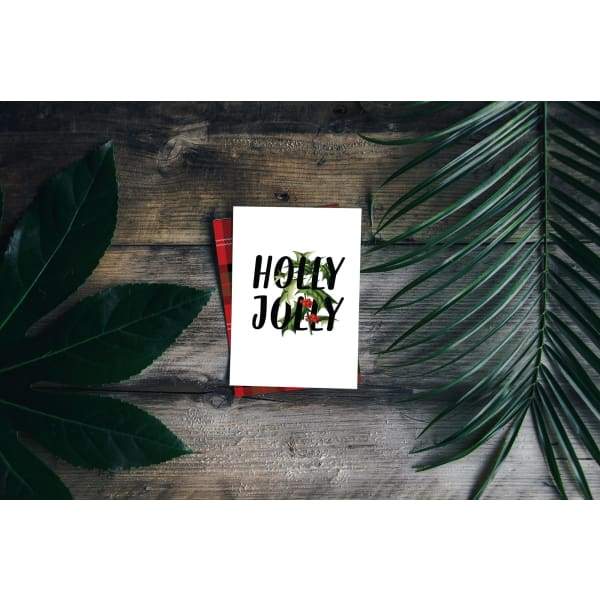 Holly Jolly Christmas card | A2 size greeting card
