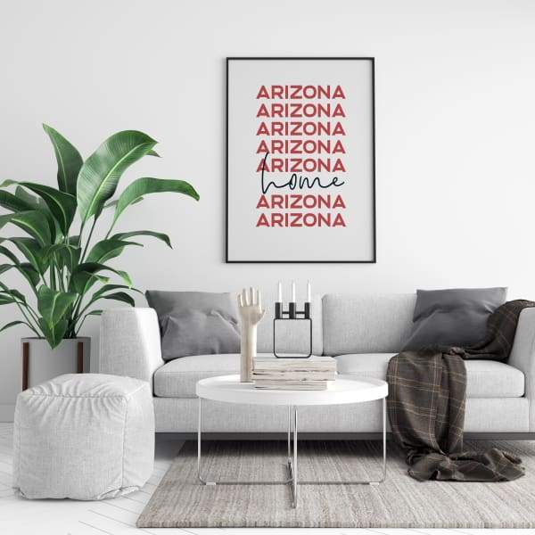 Home is Arizona | home state design - 5x7 Unframed Print / DarkRed - Home State List