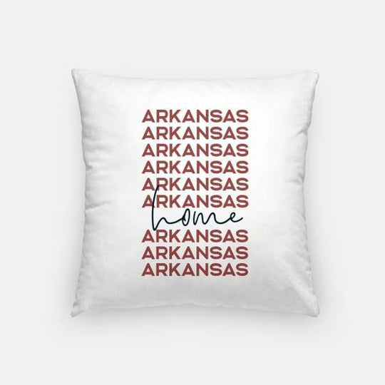 Home is Arkansas | home state design - Pillow | Square / DarkRed - Home State List