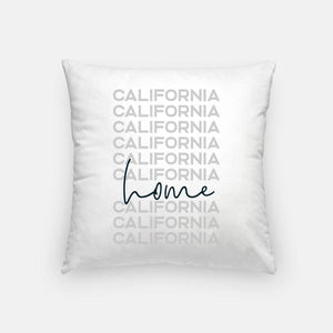 Home is California | home state design - Pillow | Square / LightGray - Home State List