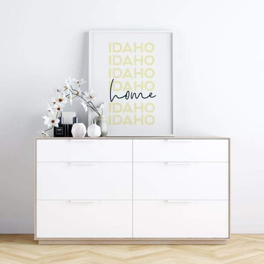 Home is Idaho | home state design - 5x7 Unframed Print / PaleGoldenRod - Home State List