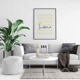 Home is Indiana | home state design - 5x7 Unframed Print / PaleGoldenRod - Home State List