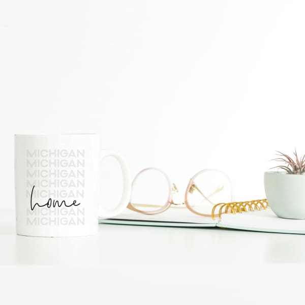 Home is Michigan | home state design - Mug | 11 oz / DarkRed - Home State List