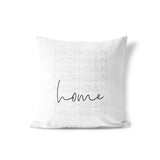 Home is Michigan | home state design - Pillow | Square / DarkRed - Home State List